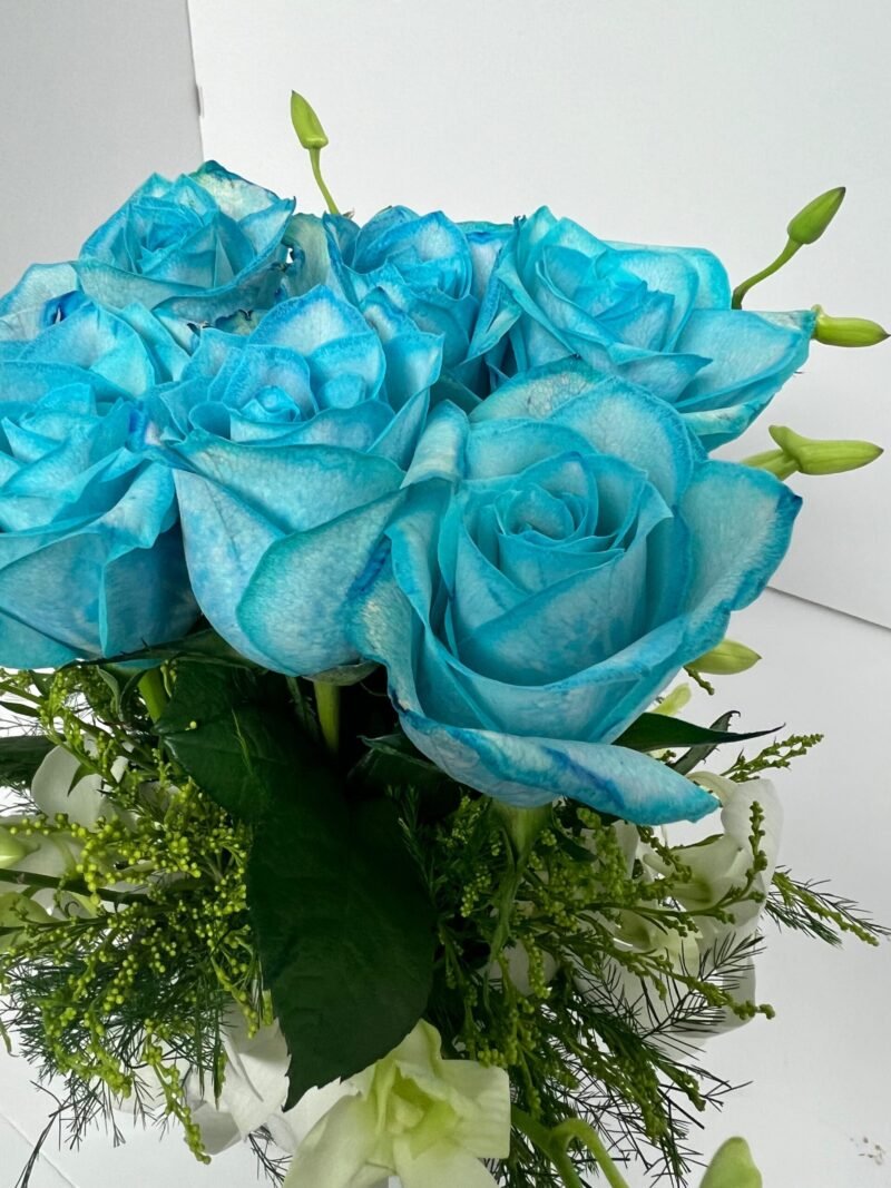 ⁦فازة مربعة | سماوي⁩ - الصورة ⁦2⁩