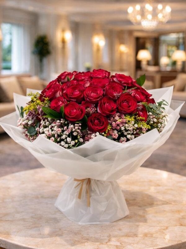 احمر دبل عشرة غلاف ابيض