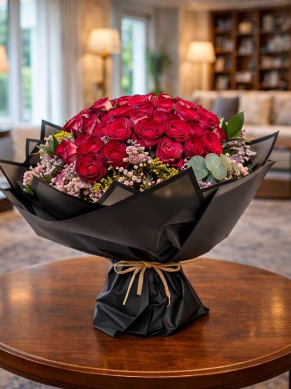 احمر دبل عشرة غلاف اسود