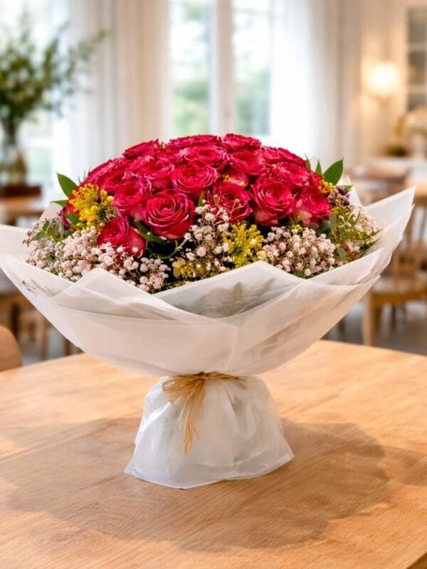 احمر دبل أربعة عشر غلاف ابيض