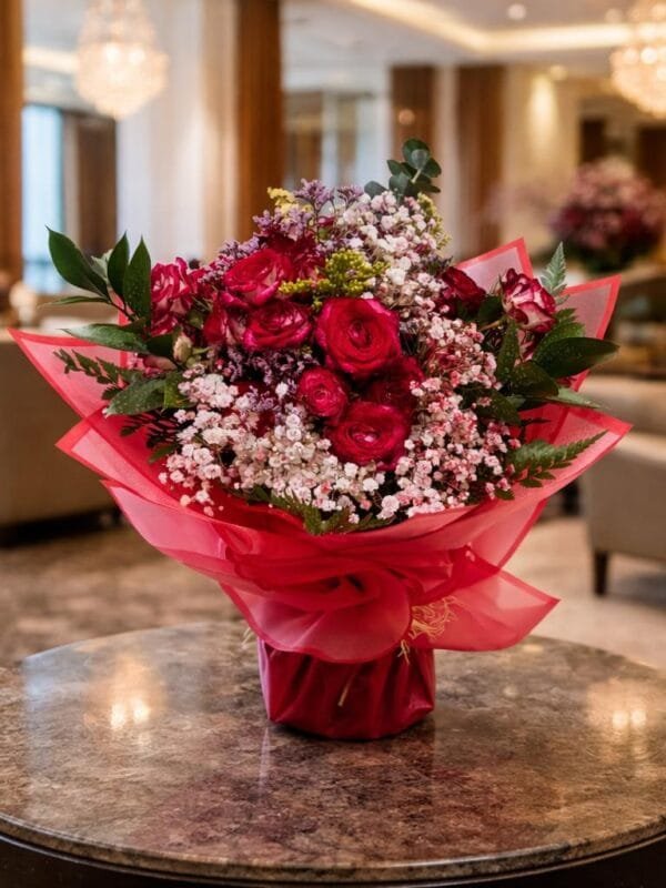 أحمر  دبل ستة غلاف أحمر